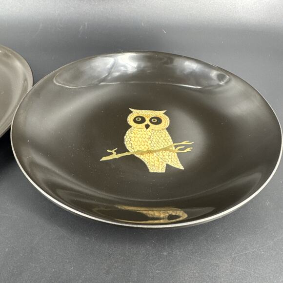 Vintage Owl Plate Tray & Bowl Couroc of Monterey MCM Mid Century Modern MCM - Picture 6 of 16